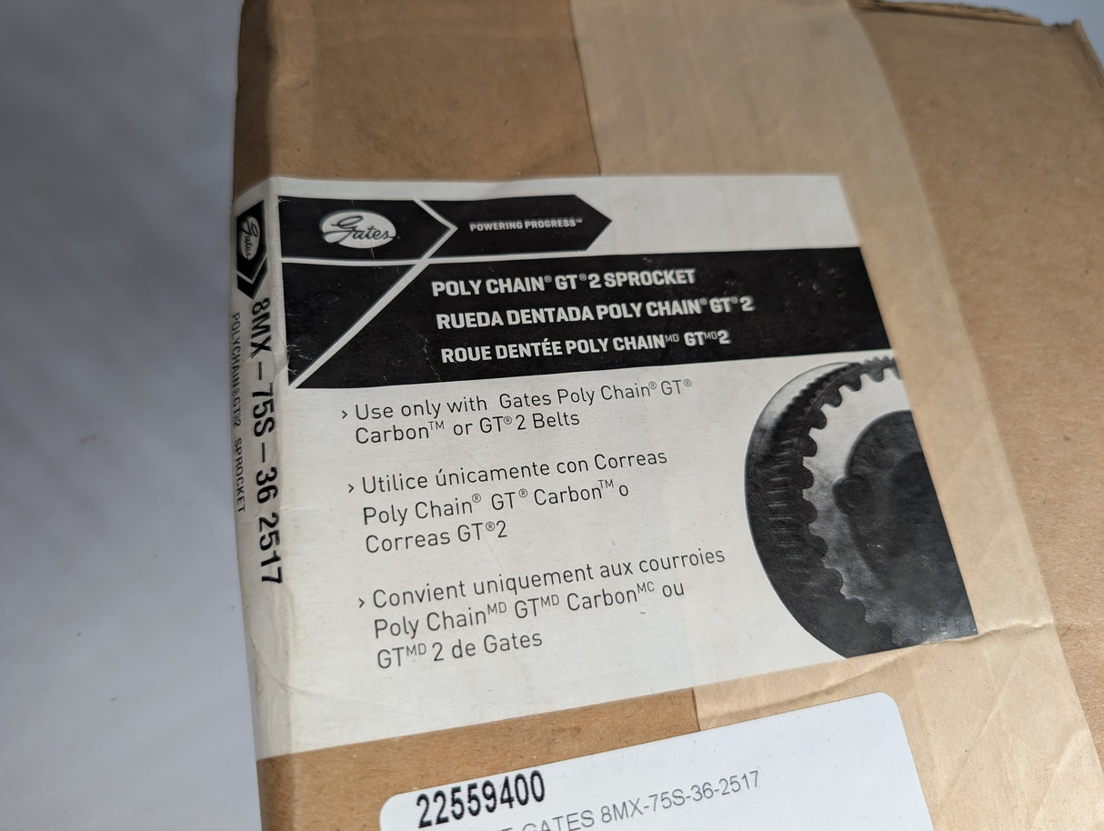 Gates - Poly Chain GT 2 Sprocket - 8MX - 75S - 36 2517 - New - Big Liquidators