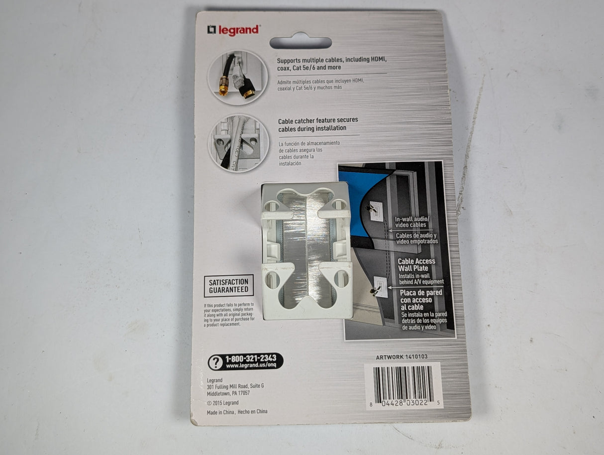 Legrand - Cable Access Wall Plate - WP1014 - WH - V1 - New - Big Liquidators
