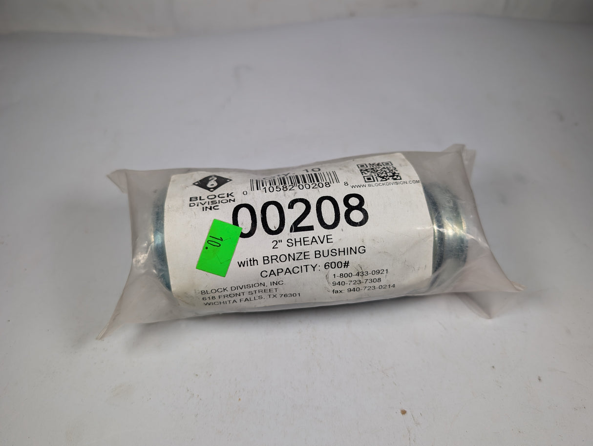Block Devision - 2" Sheave with Bronze Bushing - 00208 - New - Big Liquidators