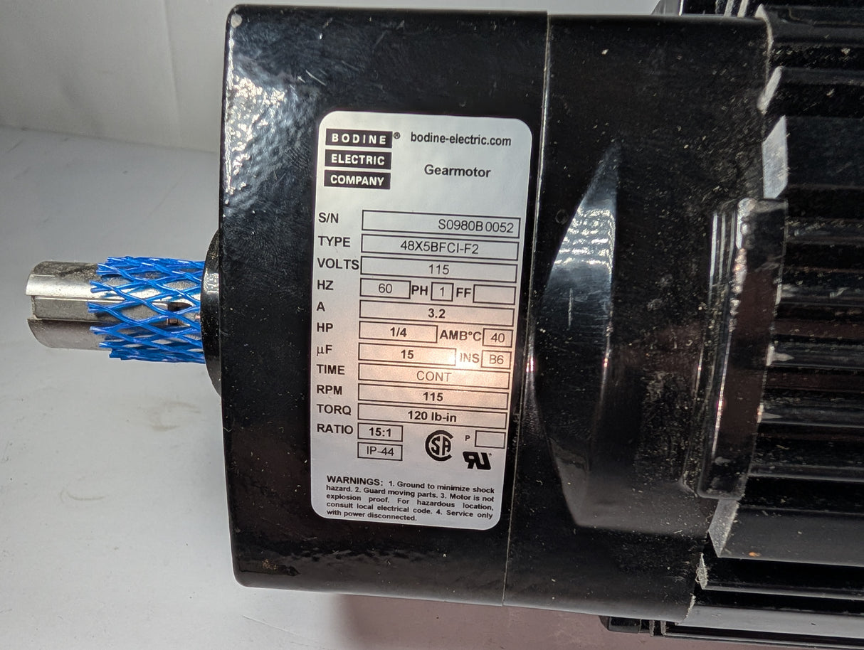 Bodine - 0.25 HP Electric Motor - 48X5BFCI - F2 - Used - Big Liquidators