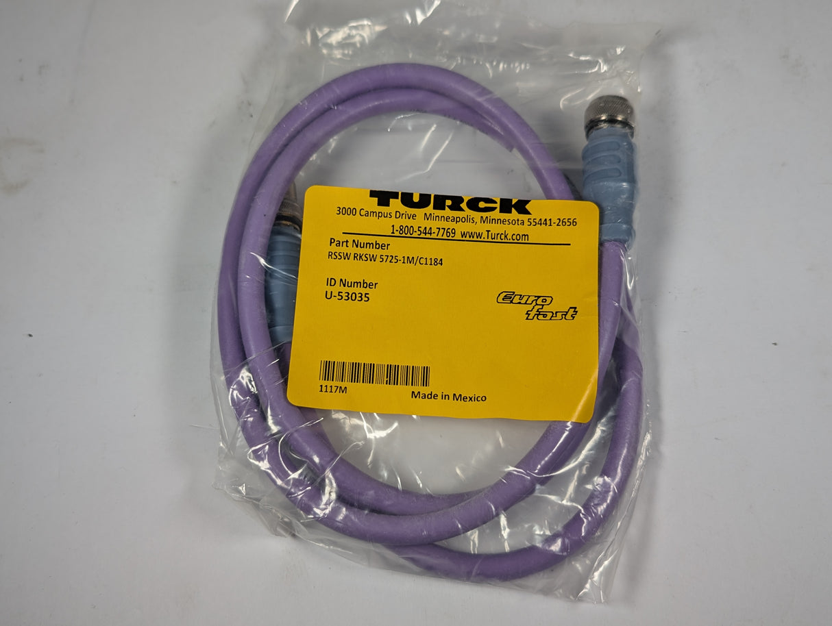 TURCK - 1 Meter Extension Cordset with 2 Quick Connect Cables - RSSW RKSW 5725 - 1M/C1184 - New - Big Liquidators