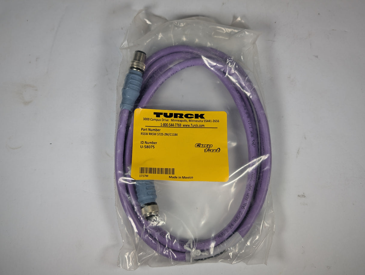 TURCK - 2 Meter Extension Cordset - RSSW RKSW 5725 - 2M/C1184 - New - Big Liquidators