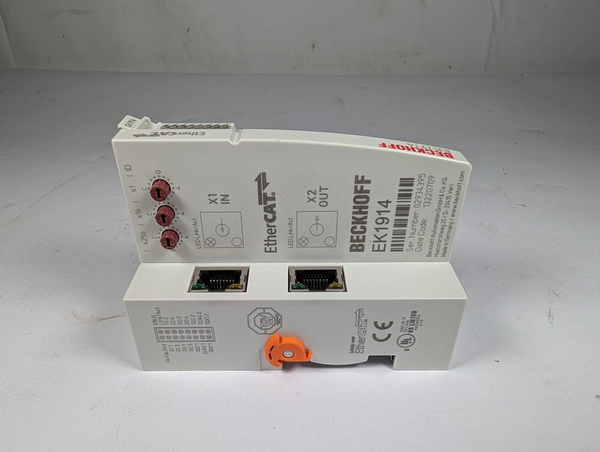 BECKHOFF - EtherCat Cuppler with Intigrated Digital Standard and Safety I/O's - EK1914 - New - Big Liquidators