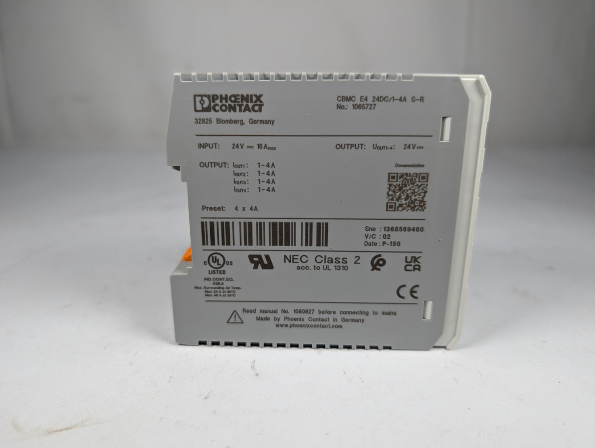 Phoenix Contact - Electronic Circuit Breaker - CBMC E4 24DC/1 - 4A S - R - New - Big Liquidators