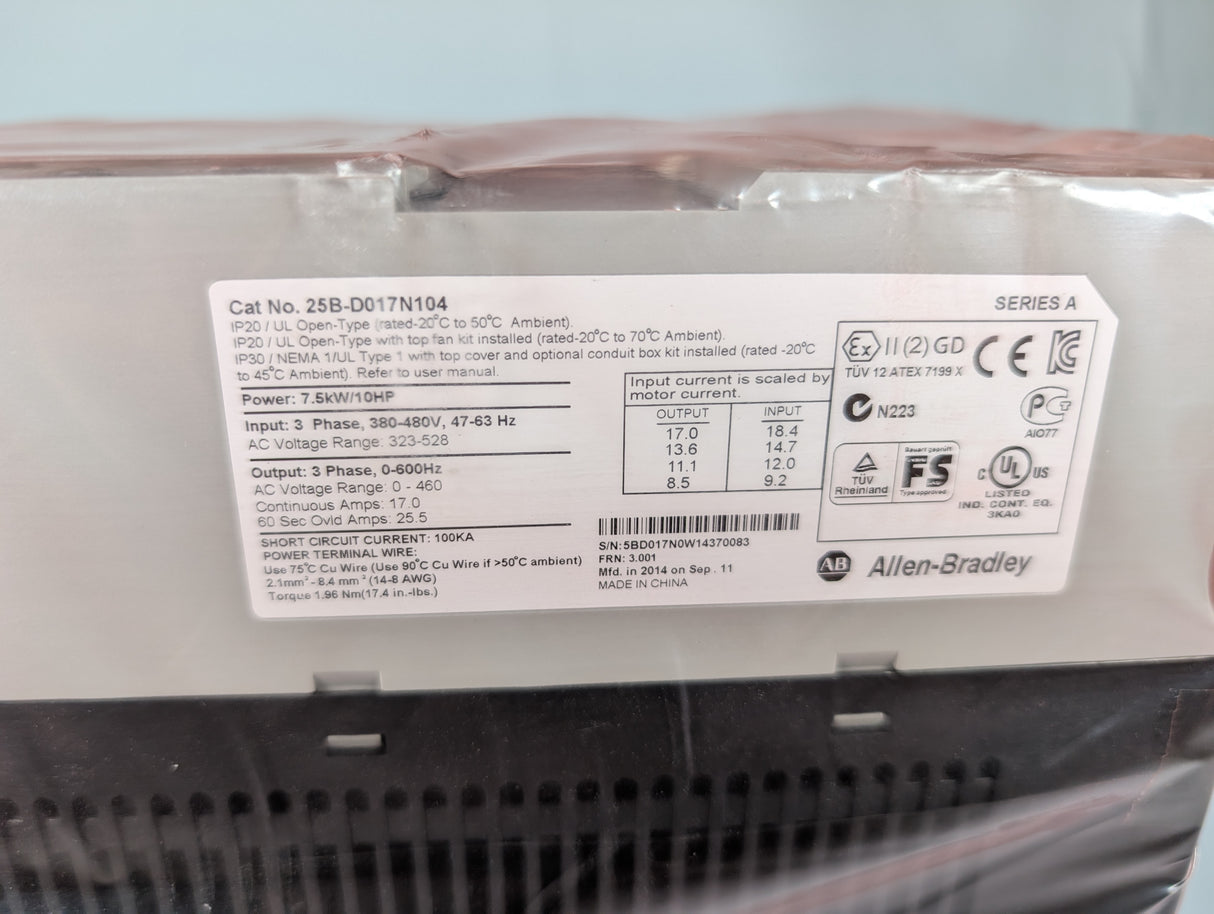 Allen Bradley - PowerFlex 525, 10 HP - 25B - D017N104 - New - Big Liquidators