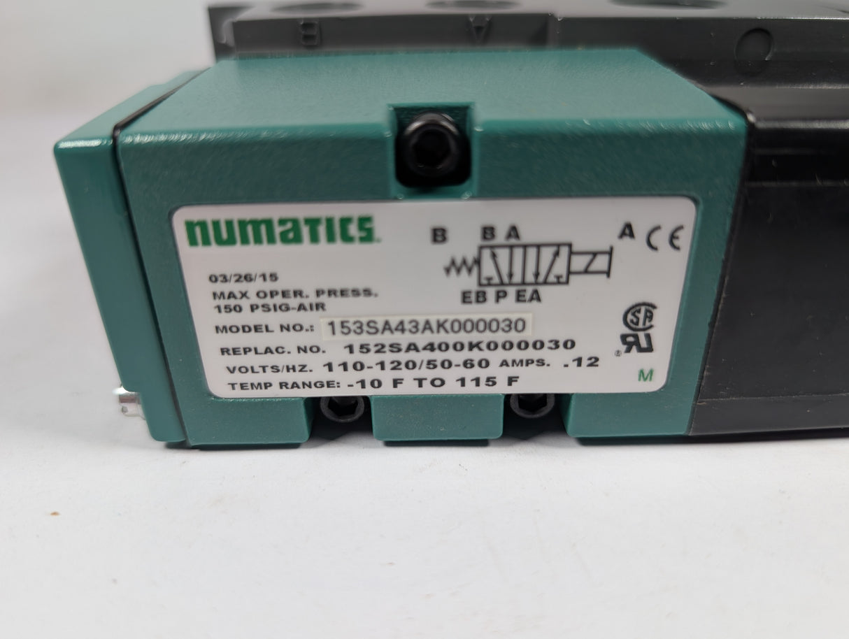 Numatics - Electrically - actuated Solenoid Pneumatic Valve - 153SA43AK000030 - New - Big Liquidators