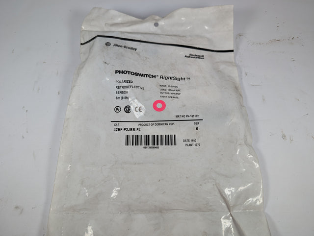 Allen Bradley - Polarized Retroreflective Sensor - 42EF - P2JBB - F4 - New - Big Liquidators