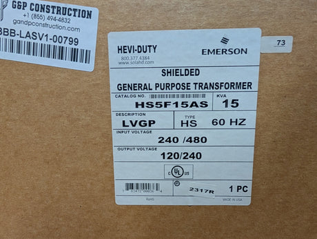Sola HD - 15 KVA Sheilded General Purpose Transformer - HS5F15AS - New - Big Liquidators