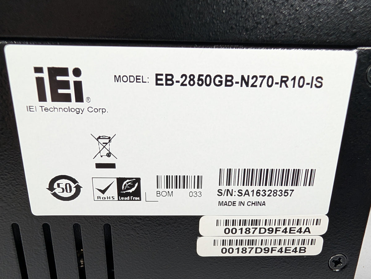 Iei Computer iEi - Embedded Box PC - iEi EB-2850GB-N270-R10-IS - New – Big Liquidators