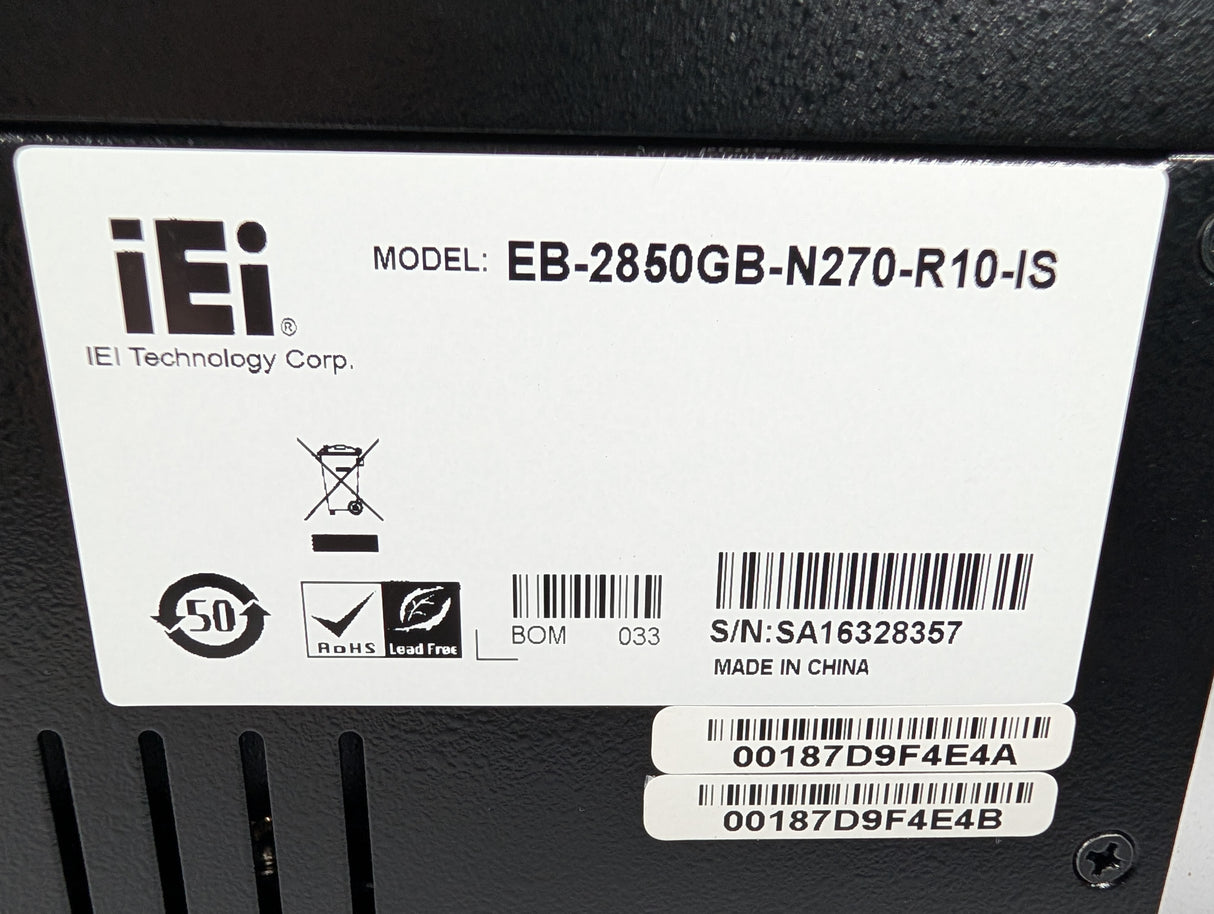 iEi - Embedded Box PC - iEi EB - 2850GB - N270 - R10 - IS - New - Big Liquidators