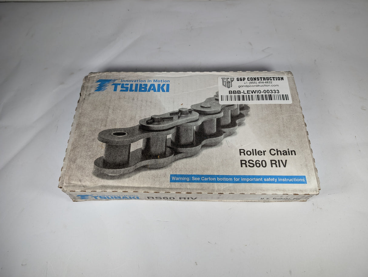 Tsubaki - 10 ft Roller Chain Section - RS60 RIV - New - Big Liquidators