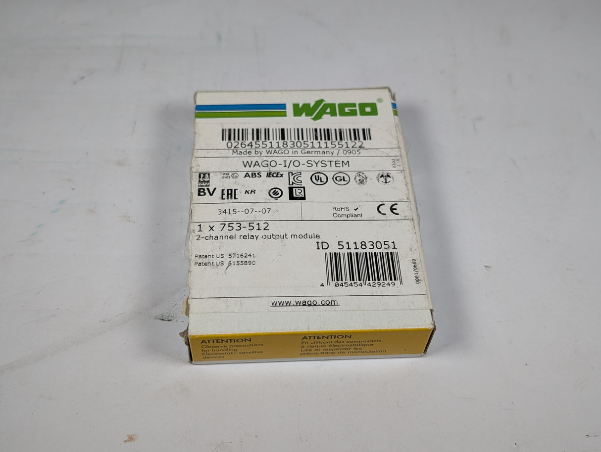 Wago - 2 - Channel Relay Output Module - 753 - 512 - New - Big Liquidators