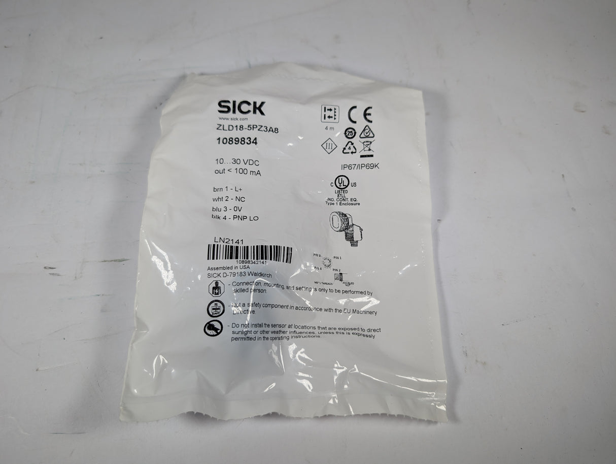 SICK - Photelectric Sensor - ZLD18 - 5PZ3A8 - New - Big Liquidators