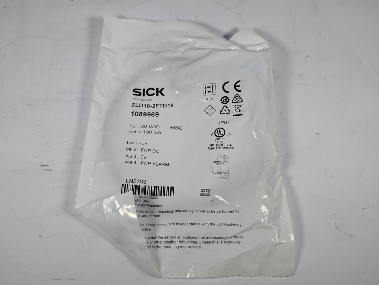 SICK - Photelectric Sensor - ZLD18 - 2FTD18 - New - Big Liquidators