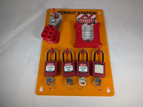 Lockout Station - Tags, 3 x Lockout Hasps, 4 Locks with Keys - Used - Big Liquidators
