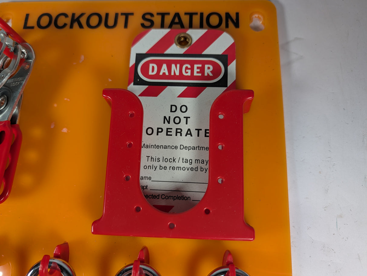 Lockout Station - Tags, 3 x Lockout Hasps, 4 Locks with Keys - Used - Big Liquidators