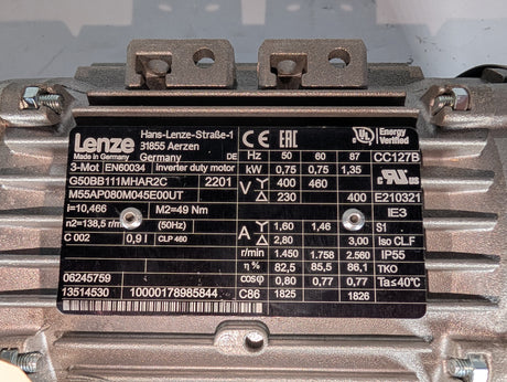 Lenze - 1HP Electric Motor - EN60034 - New - Big Liquidators