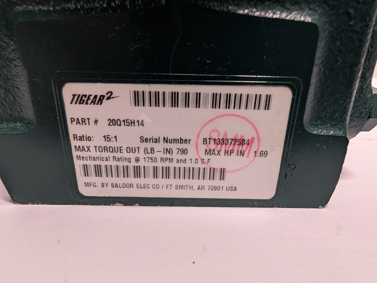Dodge Tigear - 15:1 Gear Reducer - 20Q15H14 - New - Big Liquidators