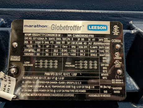Marathon - Globetrotter 30 HP Electric Motor - XN324TTFCD6028CB M - New - Big Liquidators