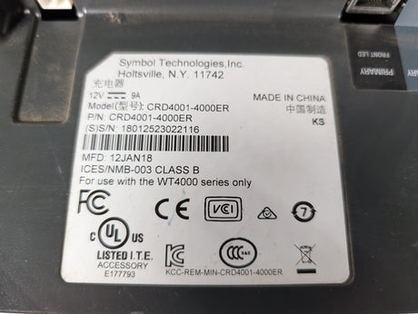 Symbol - 4 Slot Charging Doc for WT4090 WT41N0 Mobile Computer Barcode Scanners - CRD4001 - 4000ER - Used - Big Liquidators