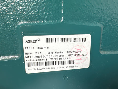 Dodge Tigear - Electric Motor 7.5:1 Gear Reducer - 35A07R21 - New - Big Liquidators