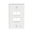 Panduit NK4FNWH - NetKey Faceplate - 4 Port, White - New - Big Liquidators