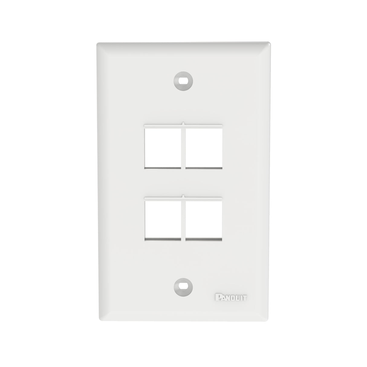 Panduit NK4FNWH - NetKey Faceplate - 4 Port, White - New - Big Liquidators