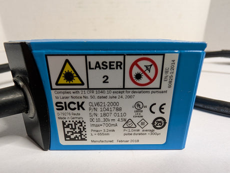 SICK - Fixed Mount Barcode Line Scanner - CLV621 - 2000 - Used - Big Liquidators