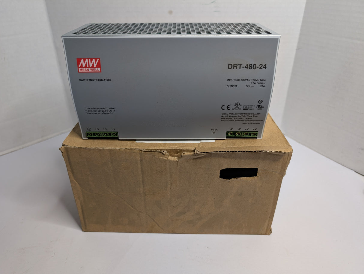 Mean Well - 480W Power Supply - DRT - 480 - 24 - New - Big Liquidators