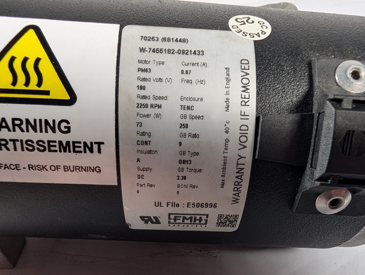 FMH - 73W Electric Motor for Conveyor - PM63 - New - Big Liquidators