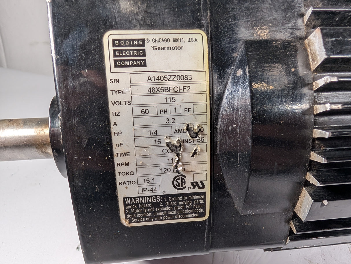 Bodine - 0.25 HP Electric Motor - 48X5BFCI - F2 - Used - Big Liquidators