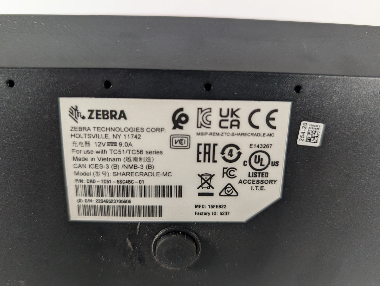 Zebra - 5 Slot Charging Cradle With Spare Battery Charger - CRD - TC51 - 5SC4BC - 01 - Used - Big Liquidators