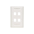 TRIPP LITE NO42 - 001 - 04 - WH - White Keystone Wallplate - 4 Outlets - New - Big Liquidators