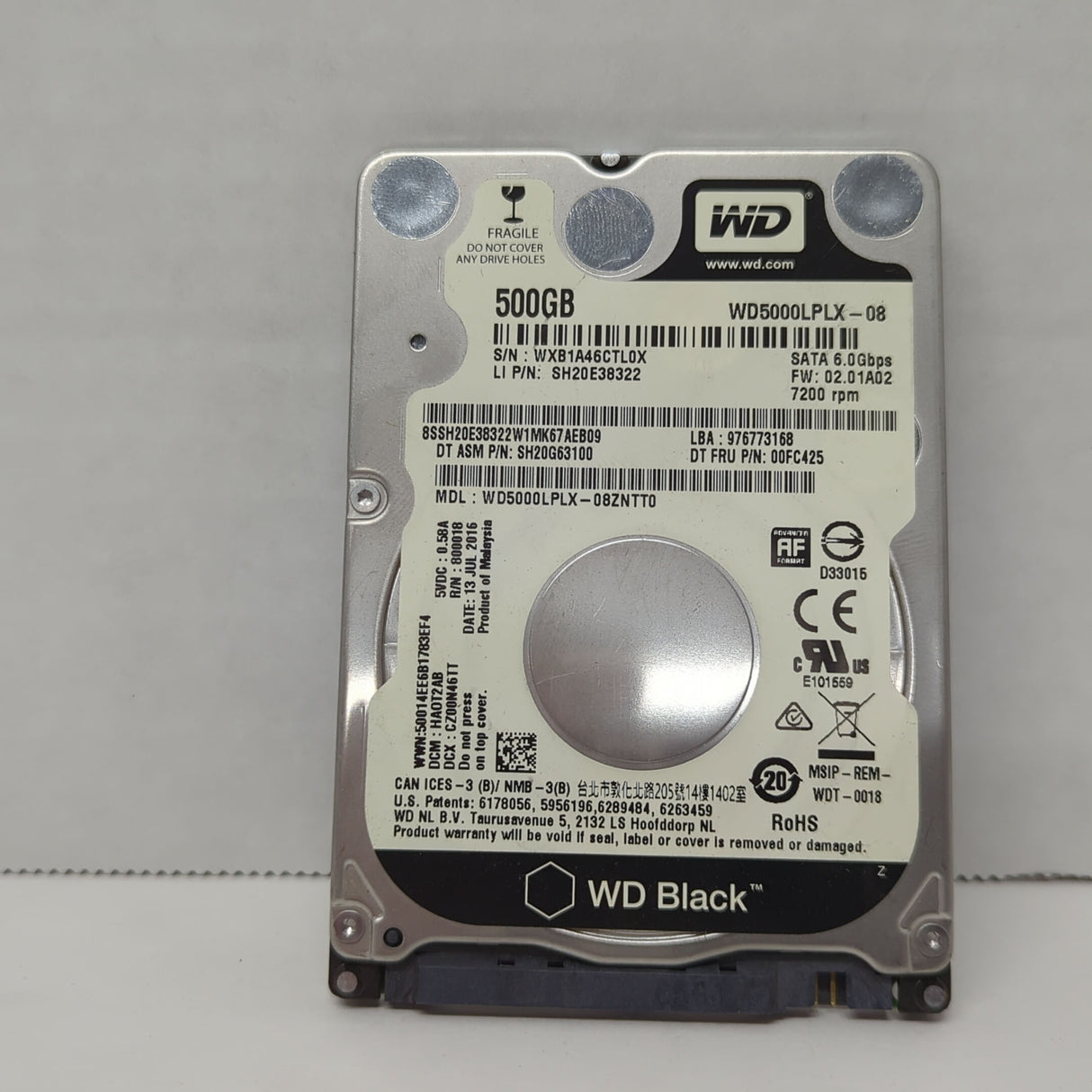 Western Digital WD5000LPLX - SSD - 500GB - Used