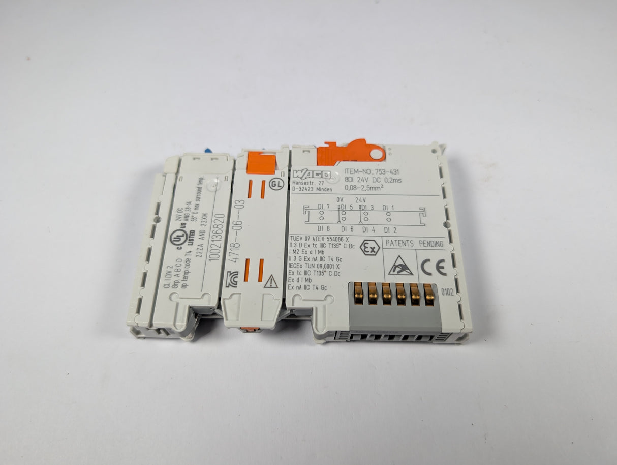 Wago - 8 - Channel Digital Input Module - 753 - 431 - Used - Big Liquidators