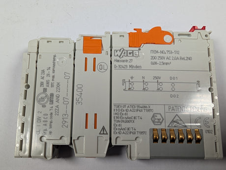 Wago - 2 - Channel Relay Output - 753 - 512 - Used - Big Liquidators