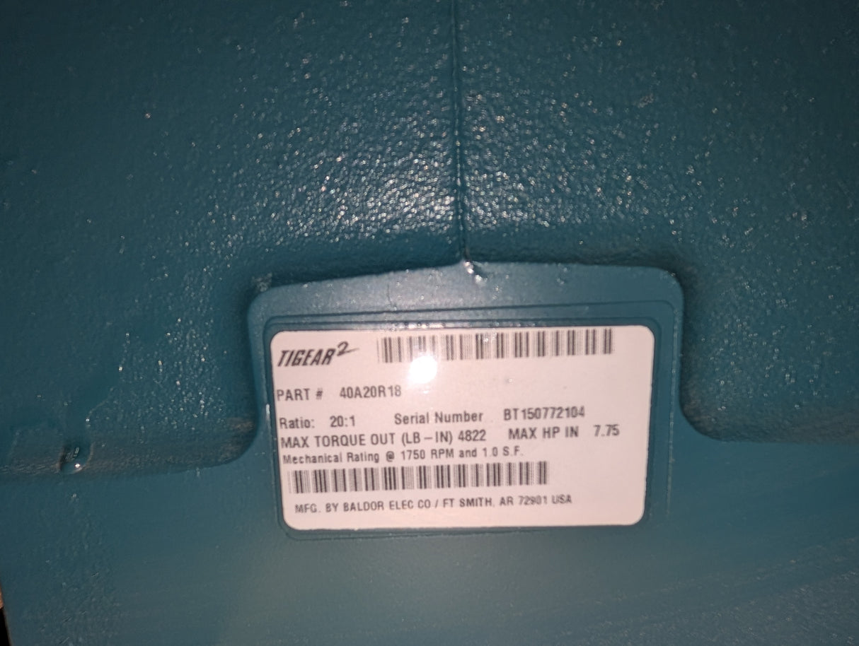 Dodge Tigear - 20:1 Gear Reducer - 40A20R18 - New - Big Liquidators