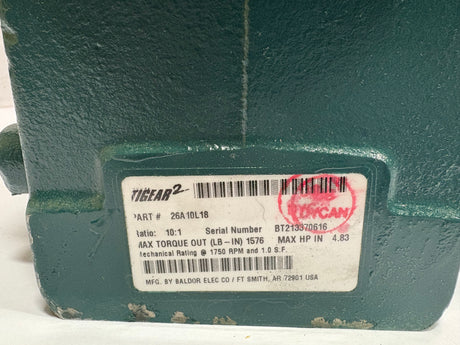 Dodge Tigear - 10:1 Gear Reducer - 26A10L18 - New - Big Liquidators