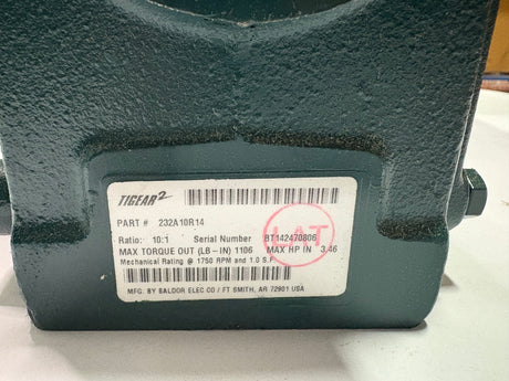 Dodge Tigear - 10:1 Gear Reducer - 232A10R14 - Used - Big Liquidators