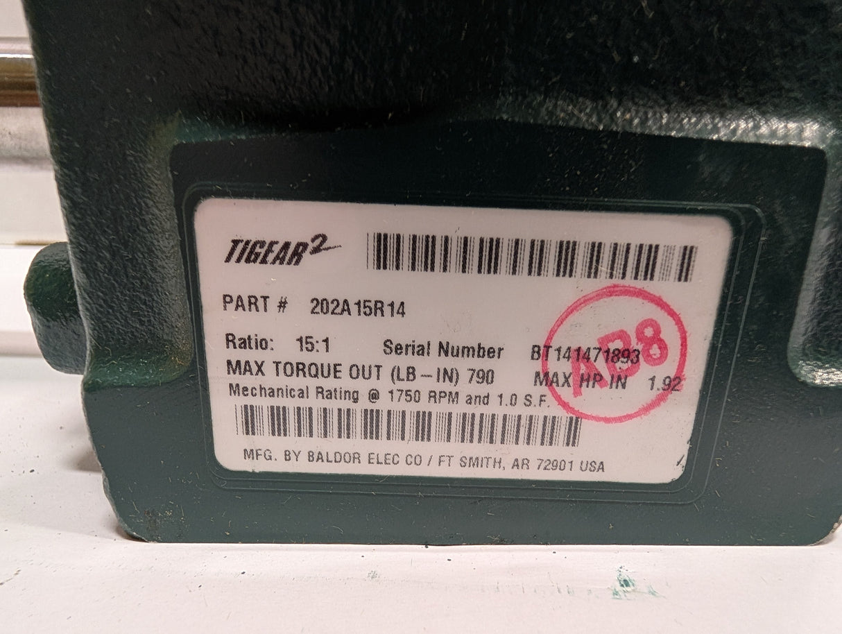 Dodge Tigear - 15:1 Gear Reducer - 202A15R14 - Used - Big Liquidators