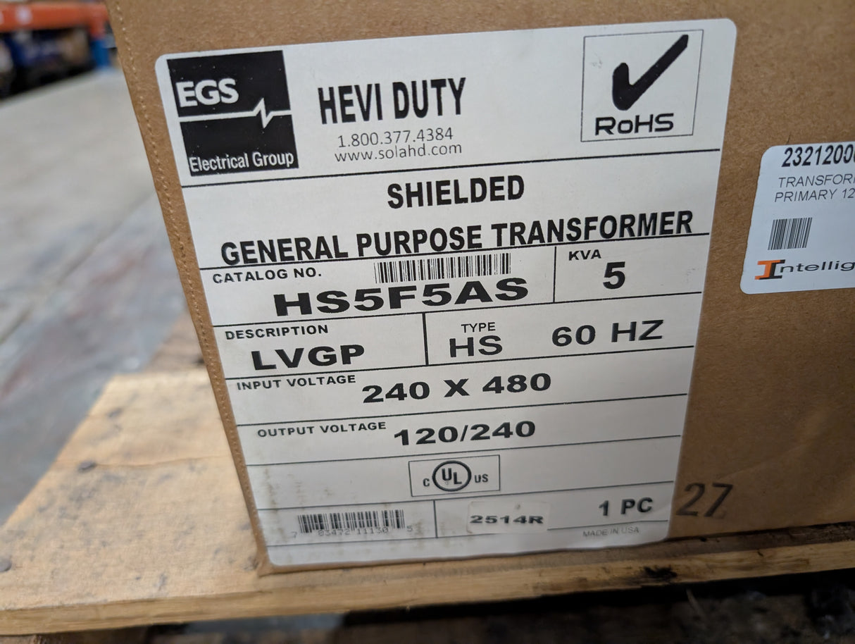 EGS - 5 KVA Sheilded General Purpose Tramsformer - HS5F5AS - New - Big Liquidators
