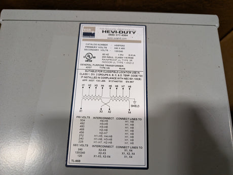 EGS - 5 KVA Sheilded General Purpose Tramsformer - HS5F5AS - New - Big Liquidators