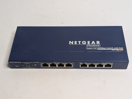 Netgear - ProSafe 8 - port 10/100 Switch W/ 4 - port PoE - 108FSPv3 - Used - Big Liquidators