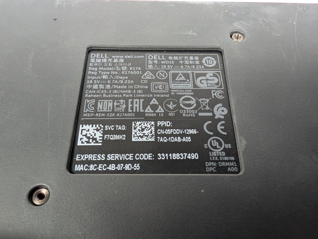Dell - 4K Monitor Dock with 130W power supply - WD15 - Used - Big Liquidators