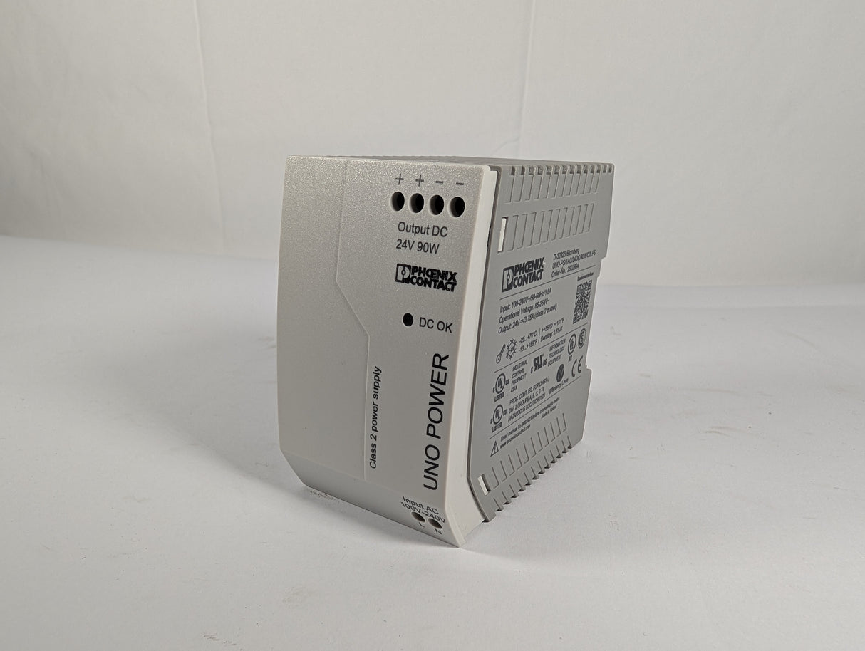 phoenix contact - 90W DIN Mounted Power Supply UNO - PS/1AC/24DC/90W/C2LPS - New - Big Liquidators