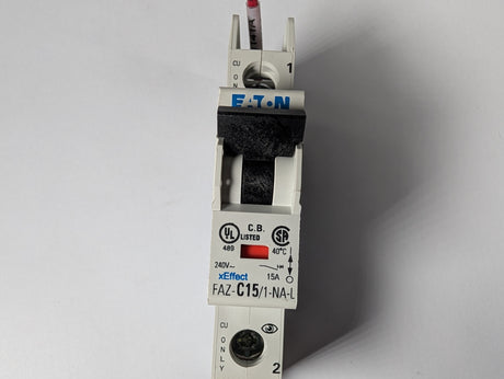 Eaton - 15 Amp Miniature Industrial Circuit Breaker - FAZ - C15/1 - NA - L - Used - Big Liquidators