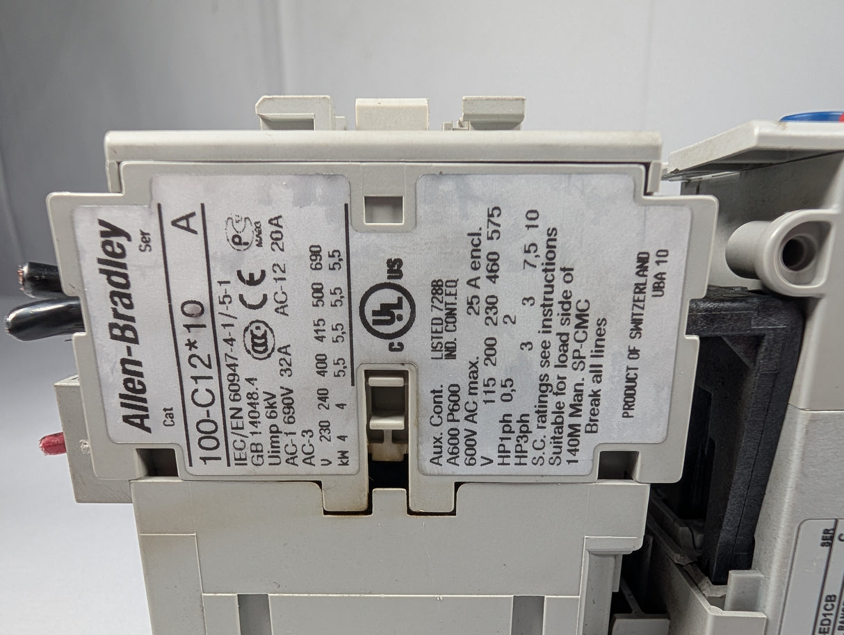 Allen Bradley - 12 Amp Contactor with 1 - 5 Amp Overload Relay - 100 - C12*10 w/193 - ED1CB - Used - Big Liquidators