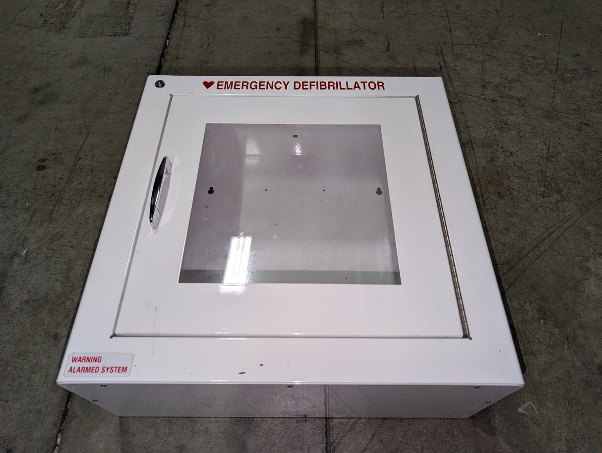 Emergency Defibrillator Cabinet with Alarm - 17.5" x 17.5" x 7" - Used - Big Liquidators