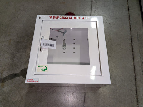 Emergency Defibrillator Cabinet with Alarm and Light - 17.5" x 17.5" x 7" - Used - Big Liquidators