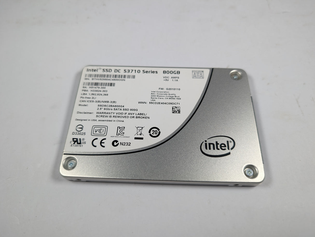 Intel - 800GB Solid State Drive - SSDSC2BA800G4 - Used - Big Liquidators